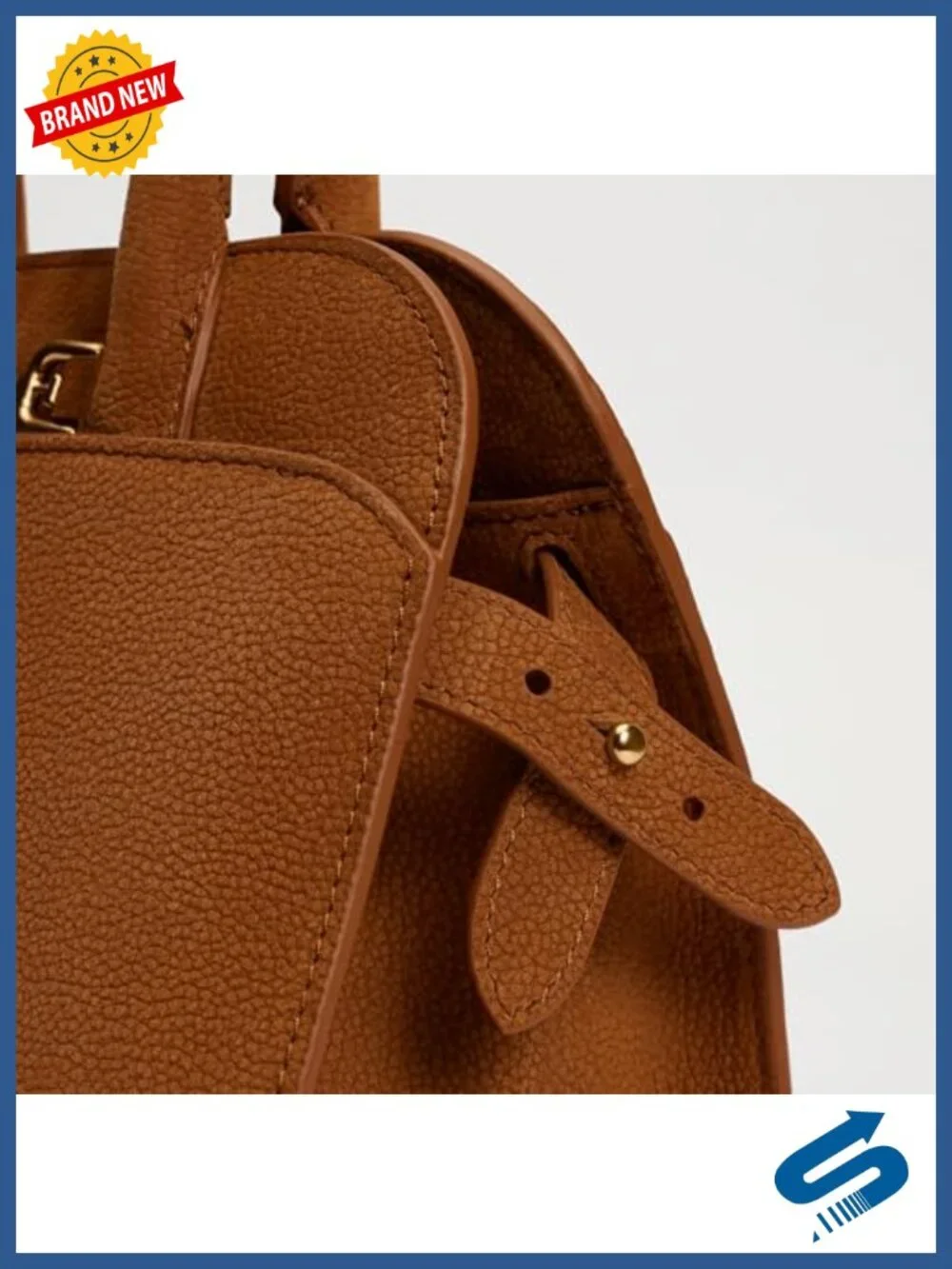 Leather Bowler Satchel with Magnetic Closure and Crossbody Strap